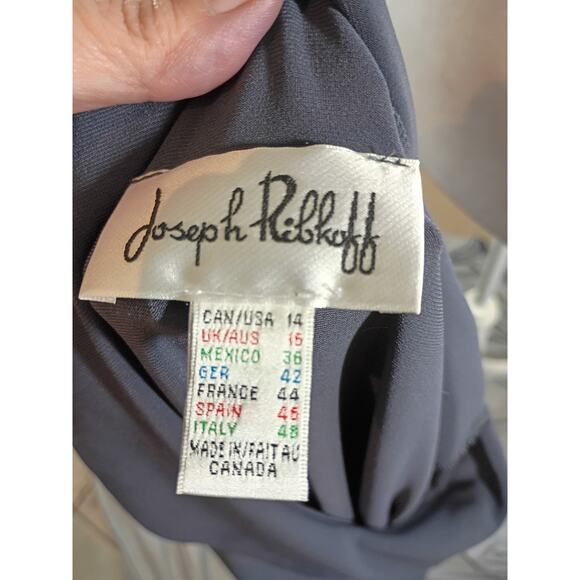 Joseph Ribkoff Dress Gray Sz 14 Classic Office No Fabric Tag - Picture 7 of 7